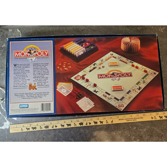 Monopoly Deluxe Long Box Edition Board Game 1995 New In Box - Picture 4 of 4